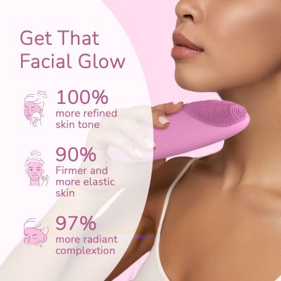 Caresmith: Battery Powered Sonic Massager Brush For Facial Cleansing - Pink Taffy
