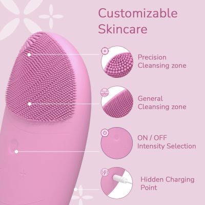 Caresmith: Battery Powered Sonic Massager Brush For Facial Cleansing - Pink Taffy