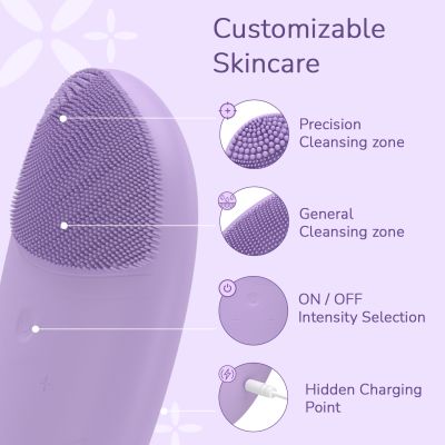 Caresmith: Battery Powered Sonic Massager Brush For Facial Cleansing - Lavender Spunk