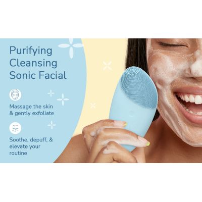 Caresmith: Battery Powered Sonic Massager Brush For Facial Cleansing - Blue Arctic