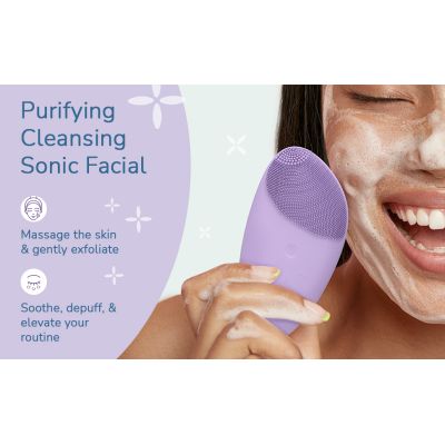 Caresmith: Battery Powered Sonic Massager Brush For Facial Cleansing - Lavender Spunk