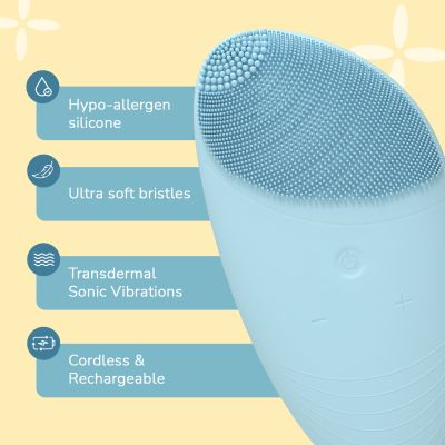 Caresmith: Battery Powered Sonic Massager Brush For Facial Cleansing - Blue Arctic