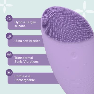 Caresmith: Battery Powered Sonic Massager Brush For Facial Cleansing - Lavender Spunk