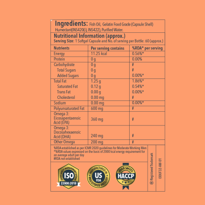 Proathlix: Omega 3 Double Strength Fish Oil Softgels - 60 Capsules