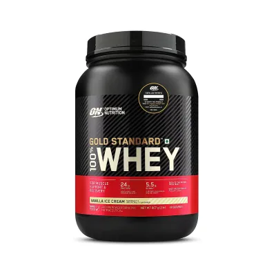 Optimum Nutrition: Gold Standard 100% Whey Protein Powder - 2 lbs - Vanilla Ice Cream