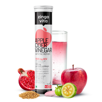 Zingavita: Triple Strength Apple Cider Vinegar 1500mg Effervescent Tablet with the Mother - 15Tablets