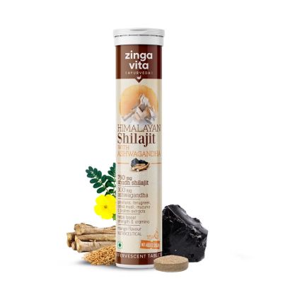 Zingavita: Shilajit Effervescent Tablets 750 mg with Ashwagandha extract - 15Tablets