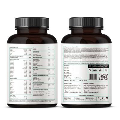 Zingavita: Multivitamin for Men 50+ Age with 50 Vitamins, Minerals, L-Arginine, Ginseng - 120Tablets