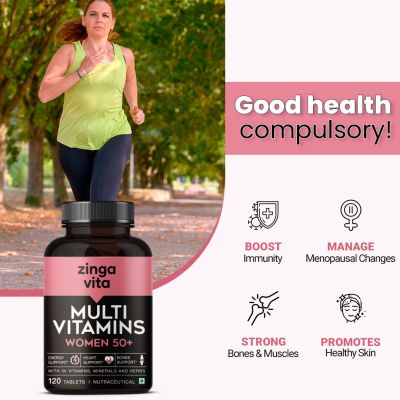 Zingavita: Multivitamin for Women 50+ Age with 26 Vitamins & Minerals - 120Tablets