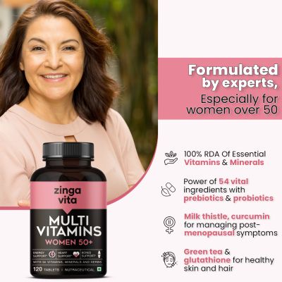 Zingavita: Multivitamin for Women 50+ Age with 26 Vitamins & Minerals - 120Tablets