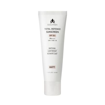 Suganda: Total Defence Sunscreen SPF 50 PA++++ for UVA, UVB & IR Protection & No White Cast - 50g