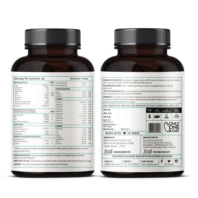 Zingavita: Omega 3 Fish Oil 1000mg Capsules with Multivitamin, Ginseng & Ashwagandha - 120 Softgels