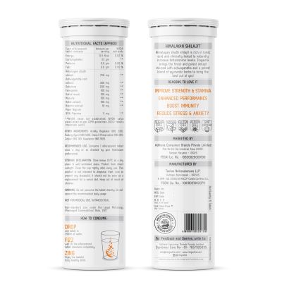 Zingavita: Shilajit Effervescent Tablets 750 mg with Ashwagandha extract - 15Tablets