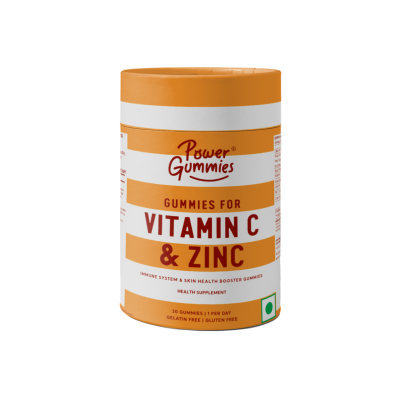 Power Gummies: Vitamin C & Zinc -Boosts Immunity Booster with Orange Flavour-30 gummies
