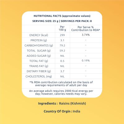 Farmley: Premium Raisin Long Farmley Standee Pouch 200 g
