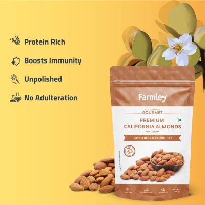 Farmley: Premium California Almonds Farmley Standee Pouch 250 g