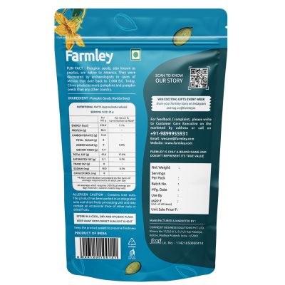 Farmley: Premium Jumbo Pumpkin Seeds Farmley Standee Pouch 200 g