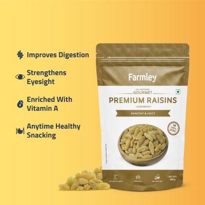 Farmley: Premium Raisin Long Farmley Standee Pouch 500 g