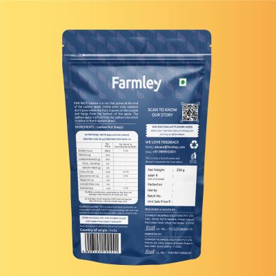 Farmley: Premium W320 Cashew Farmley Vacuum Standee Pouch 250 g