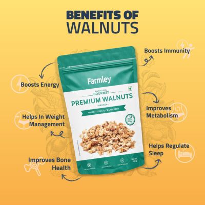 Farmley: Premium Broken Walnut Kernels Farmley Standee Pouch 200 g