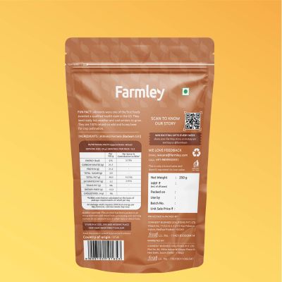 Farmley: Premium California Almonds Farmley Standee Pouch 250 g