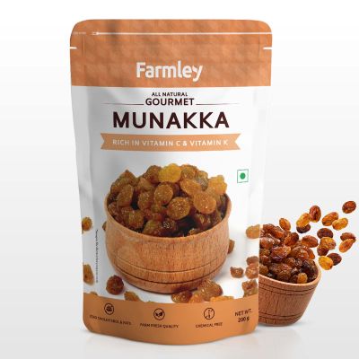 Farmley: Premium Munakka Farmley Standee Pouch 200 g