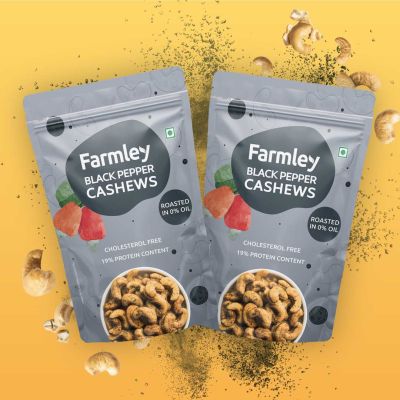 Farmley: Roasted Black Pepper Cashew - Farmley Standee Pouch 200 g
