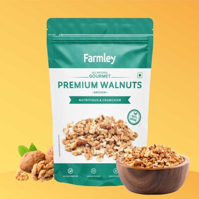 Farmley: Premium Broken Walnut Kernels Farmley Standee Pouch 200 g