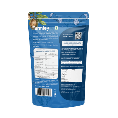 Farmley: Roasted & Salted Almonds Farmley Standee Pouch 200 g