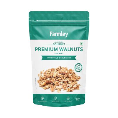Farmley: Premium Broken Walnut Kernels Farmley Standee Pouch 200 g