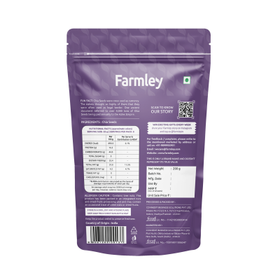 Farmley: Premium Chia Seeds Farmley Standee Pouch 200 g