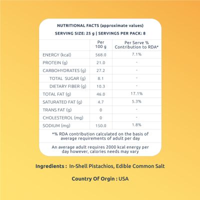 Farmley: Premium California Roasted & Salted Pistachios Farmley Standee Pouch 200 g