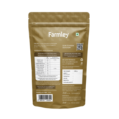 Farmley: Premium Raisin Long Farmley Standee Pouch 200 g
