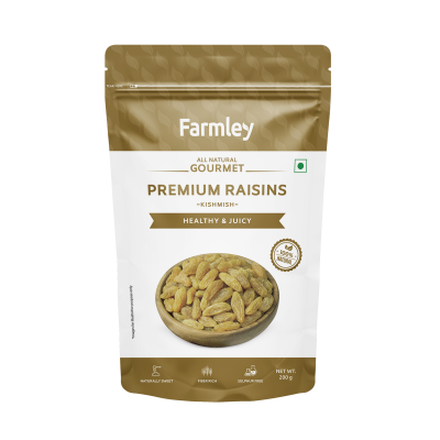 Farmley: Premium Raisin Long Farmley Standee Pouch 200 g