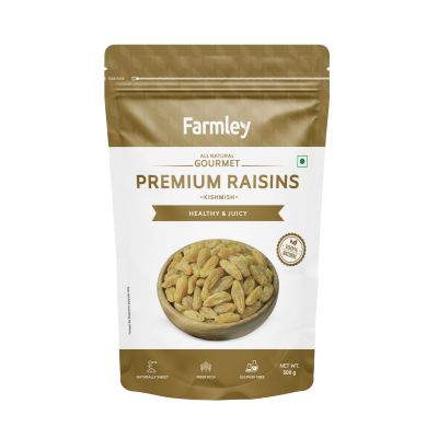 Farmley: Premium Raisin Long Farmley Standee Pouch 500 g