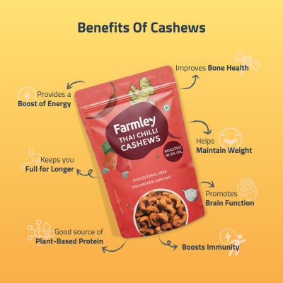 Farmley: Roasted Thai Chilli Cashew - Farmley Standee Pouch 200 g