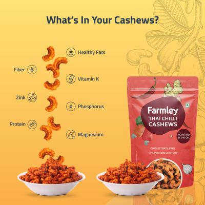 Farmley: Roasted Thai Chilli Cashew - Farmley Standee Pouch 200 g