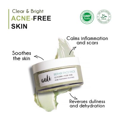 AULI: Repair Face Pack AHA 5% and Green Sea Mud Face Pack - 120gm