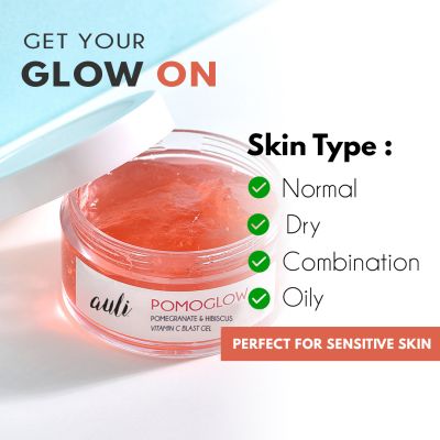 AULI: Pomoglow Pomegranate and Vitamin C Blast Gel - 50gm