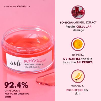 AULI: Pomoglow Pomegranate and Vitamin C Blast Gel - 50gm