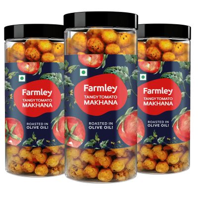 Farmley: Roasted & Flavored Makhana - Tangy Tomato Farmley Jar (83g each)- Pack of 3