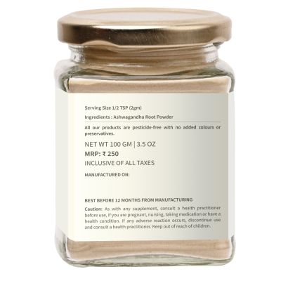 Ecotyl: Ashwagandha Root Powder for Mental Well Being | Energy Booster |100g