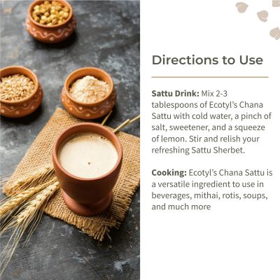 Ecotyl: Organic Chana Sattu - 400gm