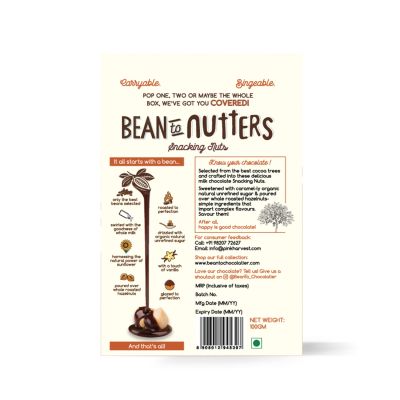 Bean to Chocolatier: Bean To Nutters - Milk Chocolate Coated Hazelnuts - 100g