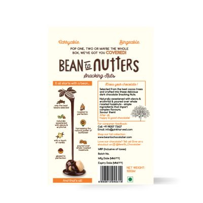 Bean to Chocolatier: Bean To Nutters - Sugar Free Chocolate Coated Hazelnuts - 100g