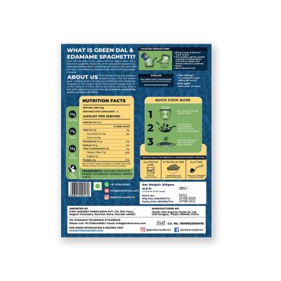 Pink Harvest: Organic 100% Green Dal & Edamame Spaghetti Noodles - 200g