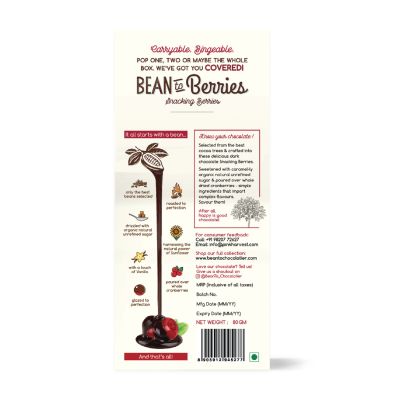 Bean to Chocolatier: Bean to Berries - Chocolate Coated Cranberries - 80g