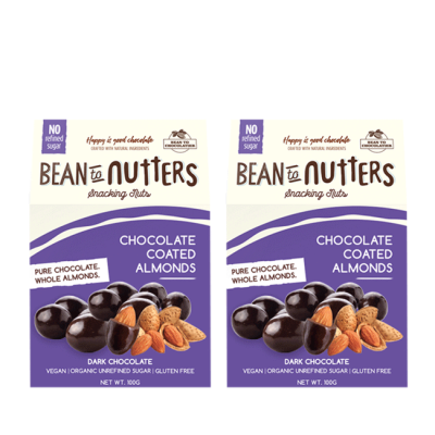 Bean to Chocolatier: Bean To Nutters - Dark Chocolate Coated Almonds - Pack of 2 - 100gm each
