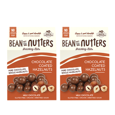 Bean to Chocolatier: Bean To Nutters - Milk Chocolate Coated Hazelnuts - Pack of 2 - 100gm each