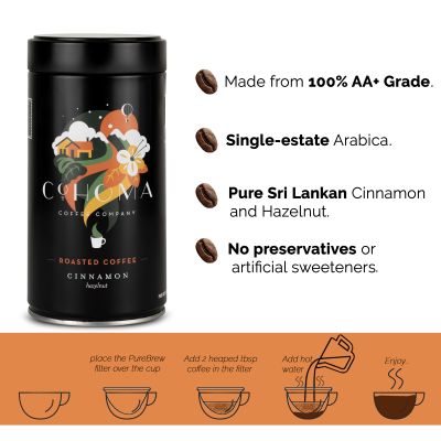 Cohoma Coffee: Natural Cinnamon Hazelnut - Roasted Coffee - 250g